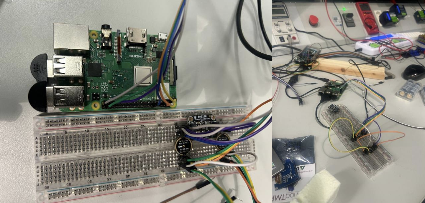 Raspberry Pi and breadboard during prototyping