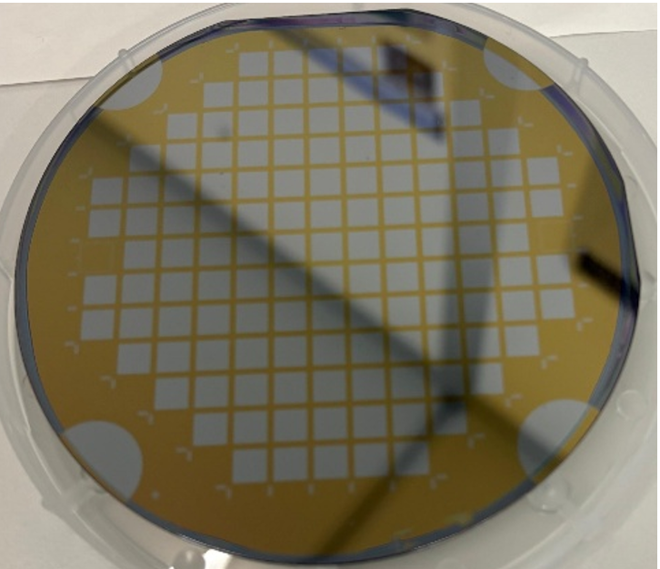 Patterned silicon wafer in a carrier
