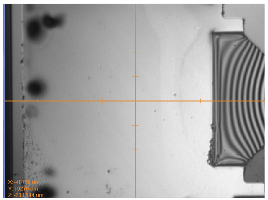 Interferometer view of the RF MEMS switch area
